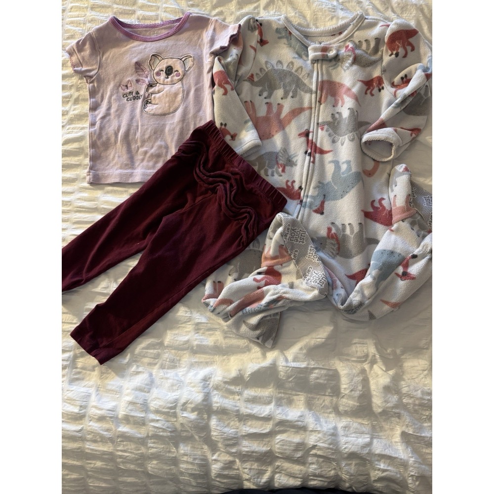 18 Month Bundle Carter's Just One For You Fleece Sleeper, Pj Top & Old Navy Pant